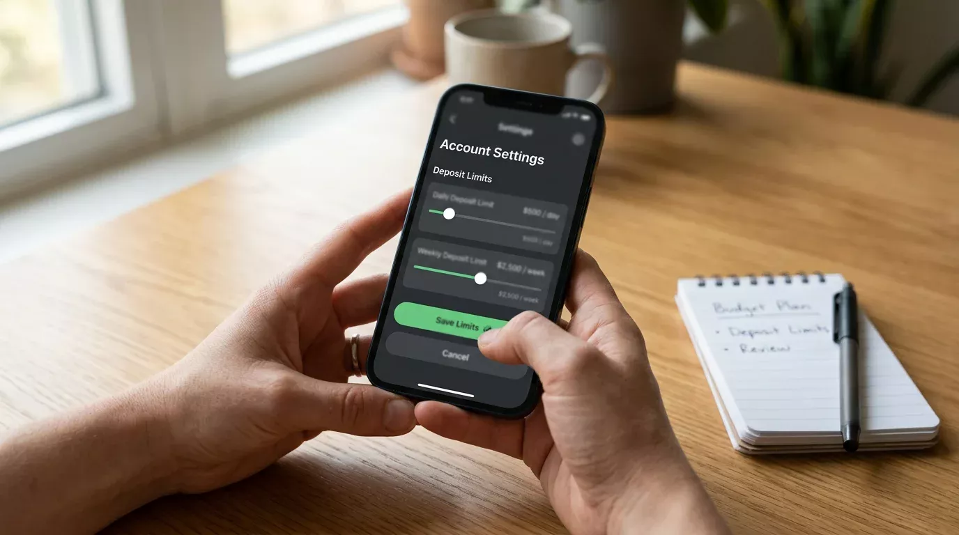 Speellimieten instellen op een mobiel apparaat voor verantwoord gokken